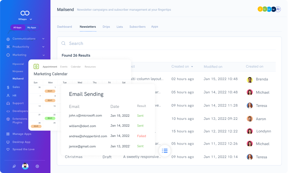 Email Marketing Tool leave note